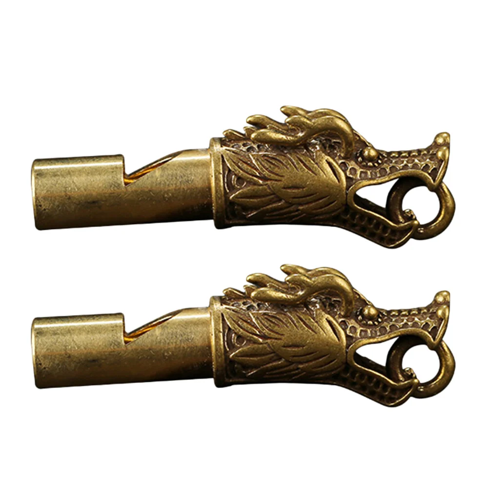 

2 Pcs Key Rings Faucet Whistle Safety Loud Emergency Outdoor Vintage Dragon Head Portable Sports Men and Women