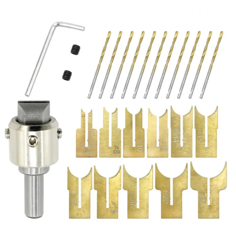 B84B-6-25Mm Woodworking Round Bead Cutter Bead Drill Bit Buddha Ball Router Bit Milling Cutter Woodworking Tool Set