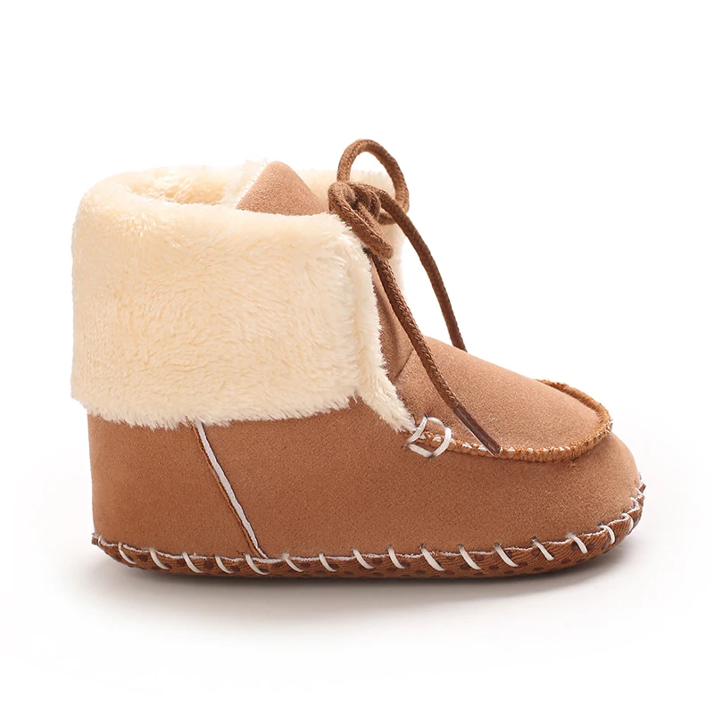 فالين صينا جديد الشتاء الطفل أفخم سميكة الدافئة أحذية قطنية 0-18 أشهر لينة سوليد مريحة عدم الانزلاق الأحذية #4