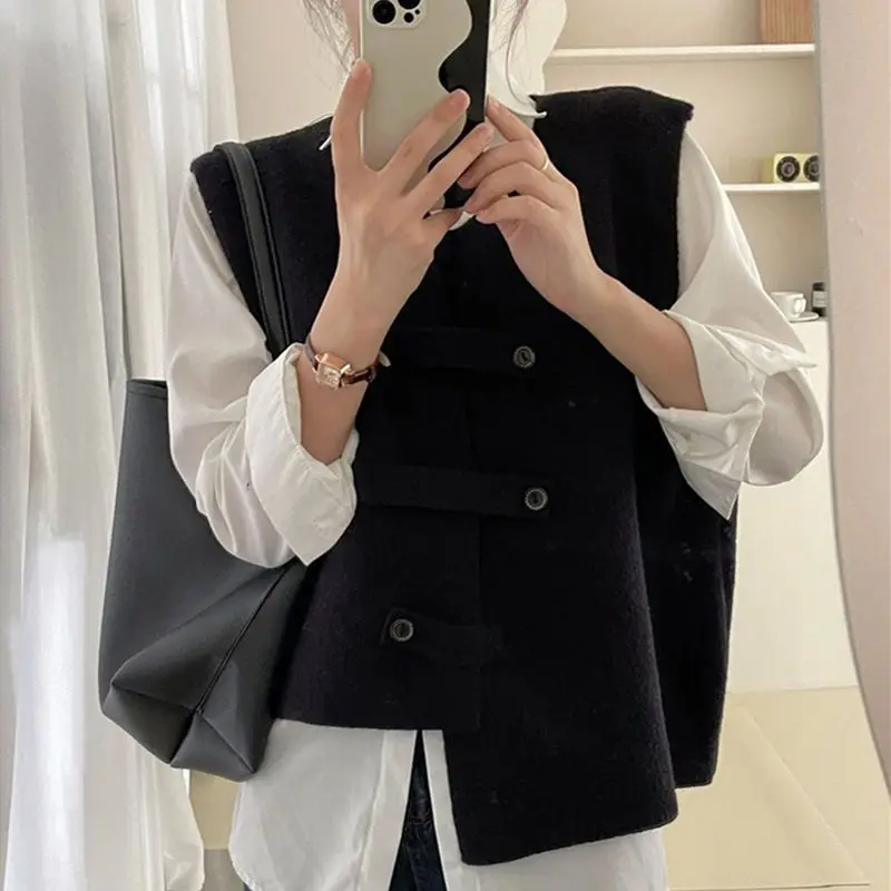 Irregular Vest 2025 Spring and Autumn Design Sleeveless Camisole Cardigan Top