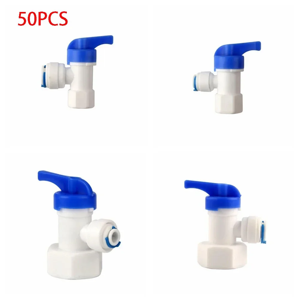 

50PCS 1/4" 3/8'' Pressure Barrel Ball Valve Switch 6.5mm 9.5mm RO Water Filter Fitting Female Thread Hose Pipe Parts