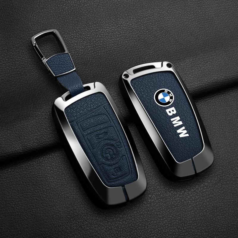Leather Metal Car Remote key Case Cover Shell For BMW F 3 5 7 Series X3 X5 F10 F20 F30 F40 E90 E92 E93 CAS4 FEM EWS5 Sticker view 6