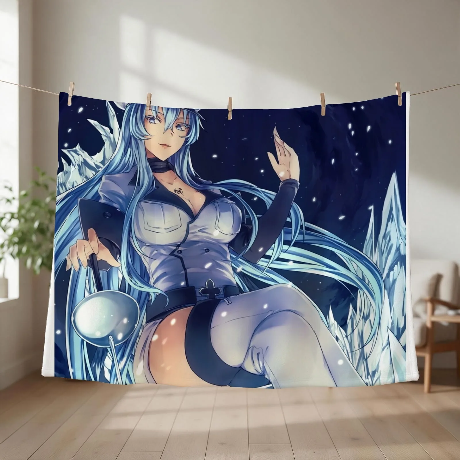Princes Esdeath Throw Blanket couch cozy soft plush fuzzy picnic outdoor blanket