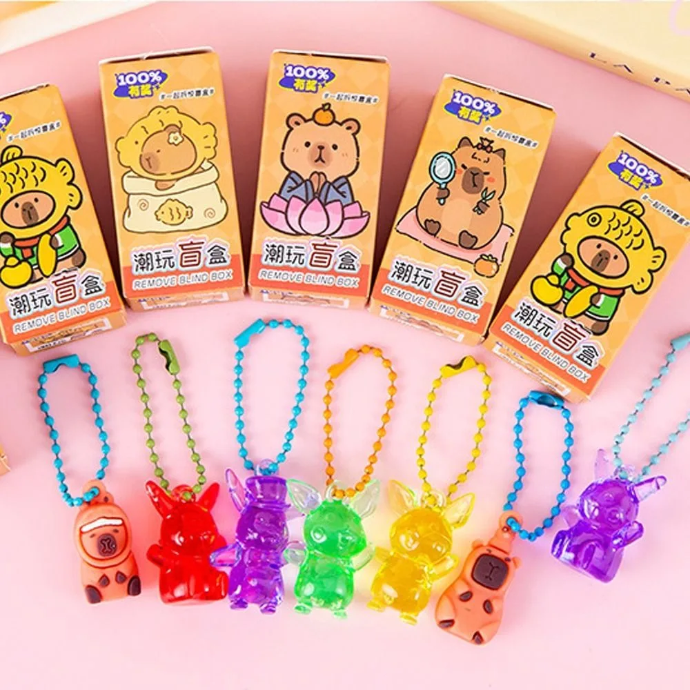 

40pcs Kawaii PVC Blind Box Rodent Mini Capybara Ornament Keychain Gift