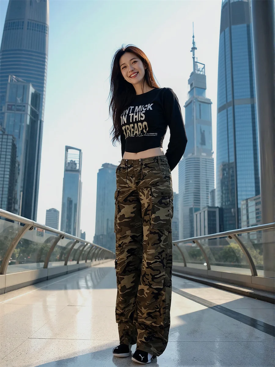 سراويل امرأة مع جيوب مستقيمة الساق قطيفة شيربا مبطنة سيدة الشتاء سميكة جدا دافئ لينة الصوف معزول الطقس البارد عادية