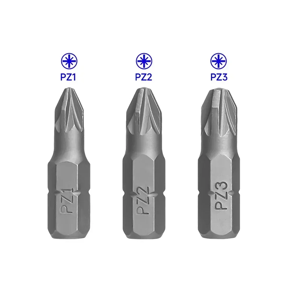 10pcs PZ1 PZ2 PZ3 25mm Alloy Steel Precision Screwdriver Set Of Bits For Drill Impact Screwdriver Hand Tools