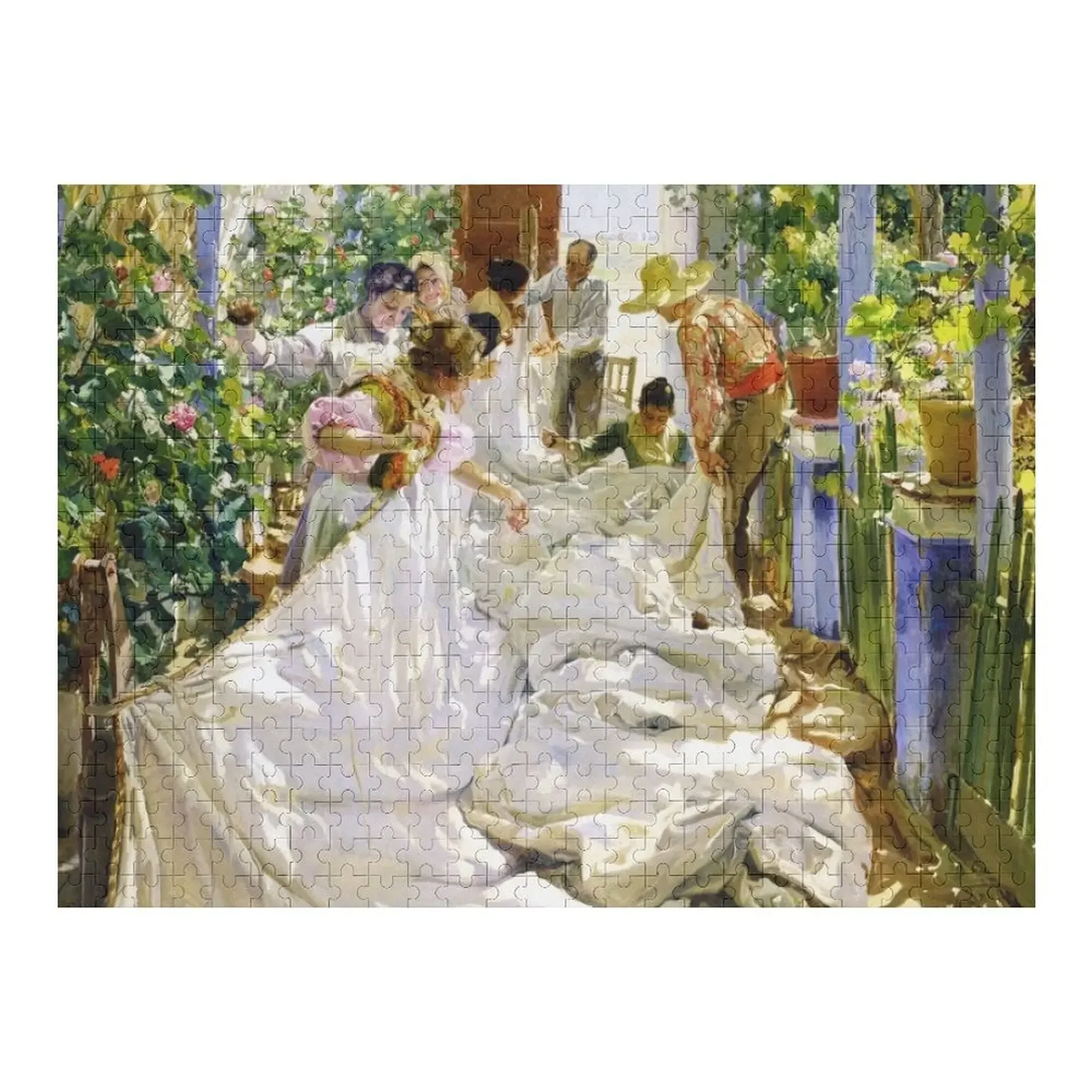 

Joaquin Sorolla y Bastida - Sewing the sail 1896 Jigsaw Puzzle Custom Child Gift Custom Wood Scale Motors Puzzle