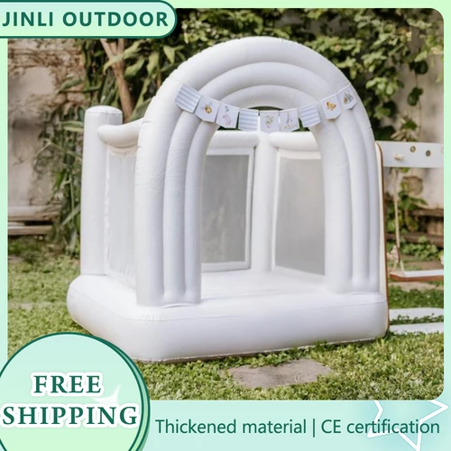 Casa de rebote de arcoíris para niños, regalo de cumpleaños de 1 a 6 años, Mini Castillo inflable de PVC, juguete para niños, Castillo seguro y silencioso