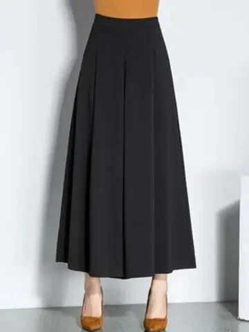 

plus Size Straight Leg Wide Leg Pants Women's Summer New Loose Slimming Nine Point Skirt Pants High Waist Commuter Style