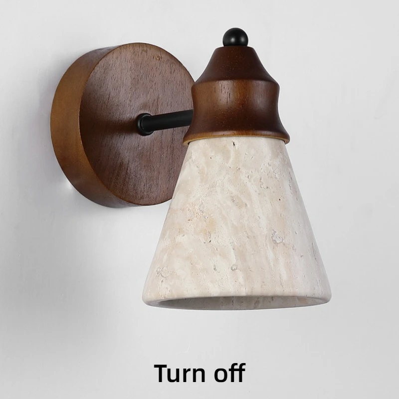 الترافرتين الجدار مصباح الحجر الطبيعي وابي سابي أضواء LED لغرفة المعيشة غرفة نوم الأصفر الترافرتين تركيبات إضاءة ديكوريّة المنزل