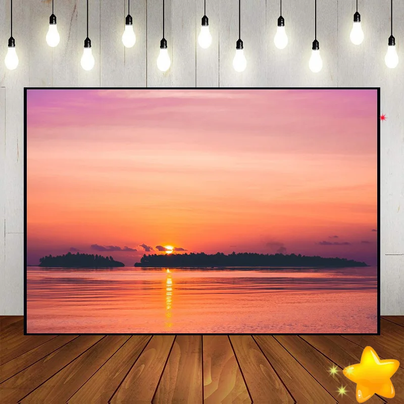 Sunrise Sunset Valleys Rivers Beautiful Scenery Brilliance Background Photography Backdrops Party Photo Decoration Banner Studio