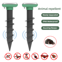 Upgraded Solar Animal Repeller Buzzing/Beeps Pest Control Outdoor Waterproof Garden Bird Cat Dog Chaser 2/4 Packs Options