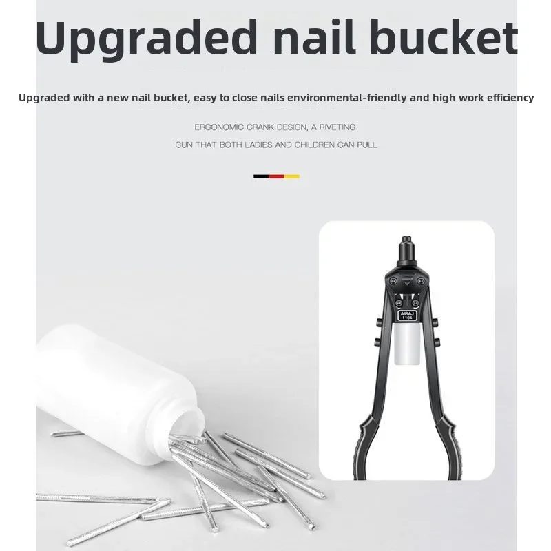 Manual Stainless Steel Rivet Gun, Double Handle Labor-saving Pull Nail Core Pulling Rivet Gun