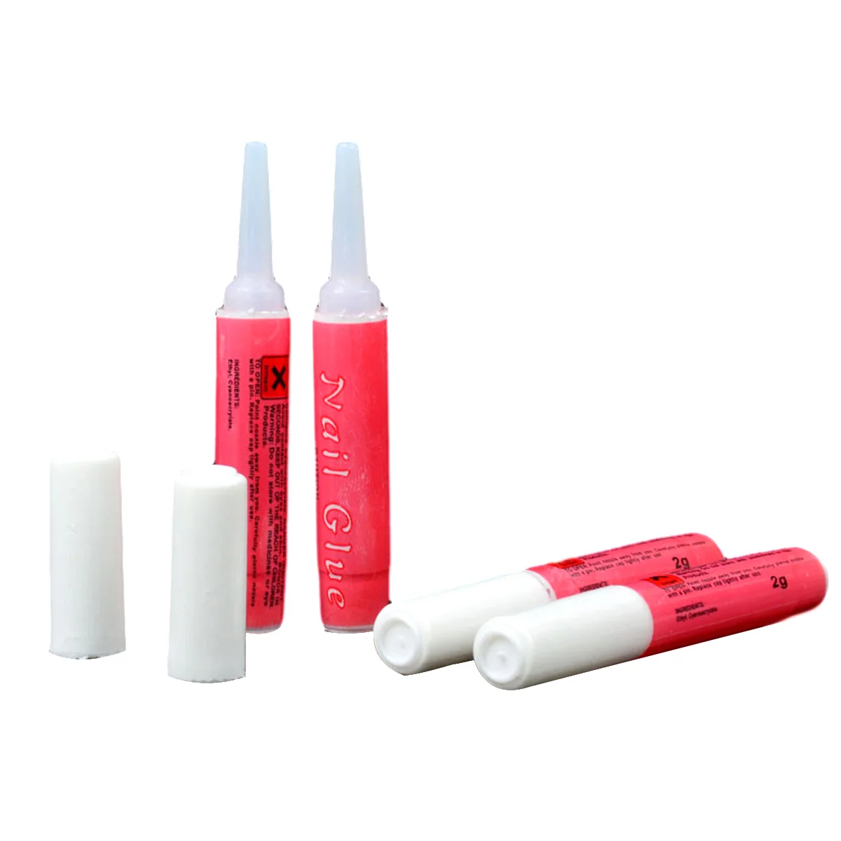 

5 Pcs 2g Professional Acrylic Nail Art Glue Bottle Tips Rhinestones Manicure Tools for UV Gel Nail Art Use