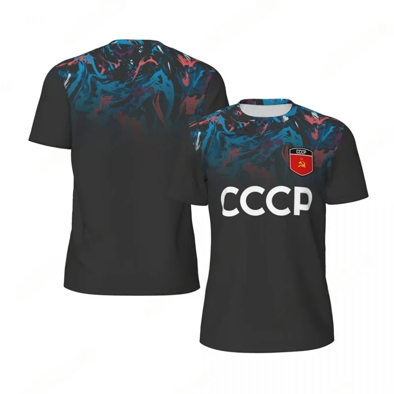 CCCP 3D Print Sport Quick-dry Breathable Men T-shirt Outdoor Street Jersey Fitness Parent-child Short Sleeve Clothing Summer Top