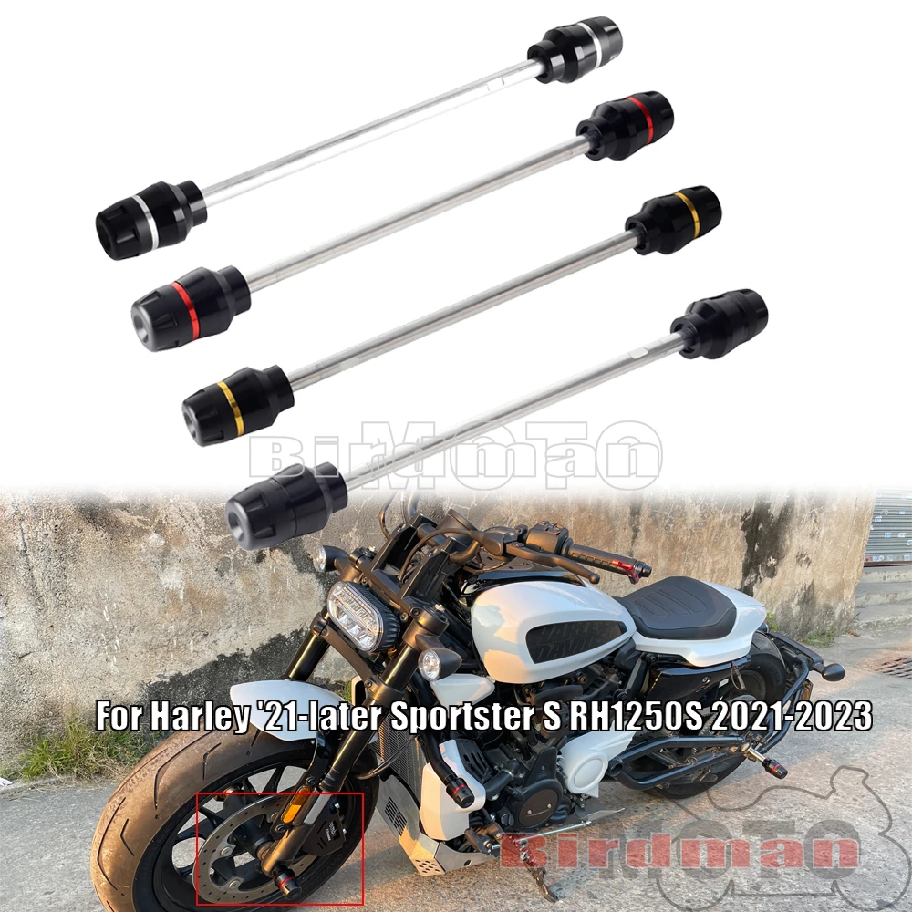 

Front Axle Fork Wheel Slider Falling Protector Crash Protectors Stand Aluminum For Harley Sportster S 1250 RH1250S 2021-2023