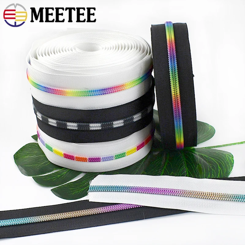

1/2/3/5/10M Meetee 5# Nylon Zipper Bag Plastic Zippers Clothing Decoration Zips Chain Sewing Zip Repair Tool DIY Accessories