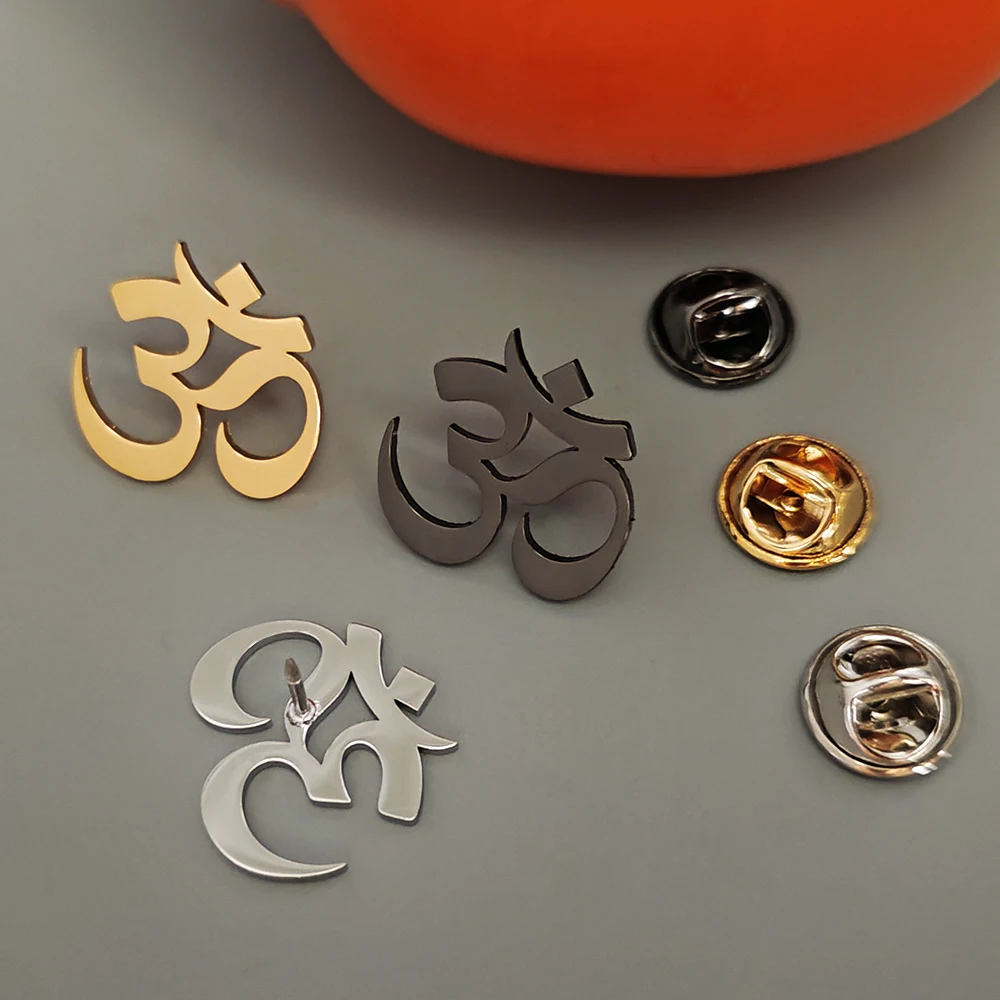 Yoga Symbol Brooch, Men's And Women's Stainless Steel Brooches, Buddhist Hindu Supernatural Spiritual Amulets, Jewelry Gift