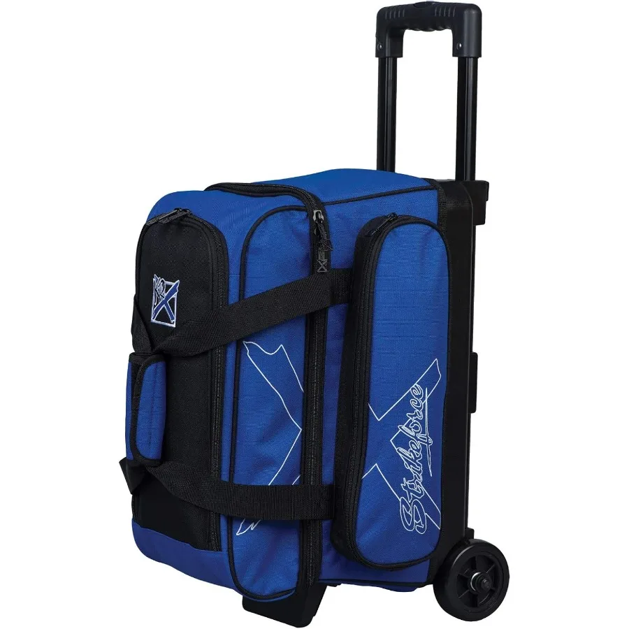 

KR Strikeforce Hybrid X Double Roller Bowling Bag with Dual Ball Compartments Shoe Storage Cleaning Supplies Organizer and Acce
