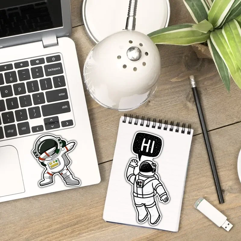 50 Space Explorer Galaxy Anime Sticker Cute Space Explorer Spaceman Spacecraft Universe Planet Graffiti Stickers for Laptops Car