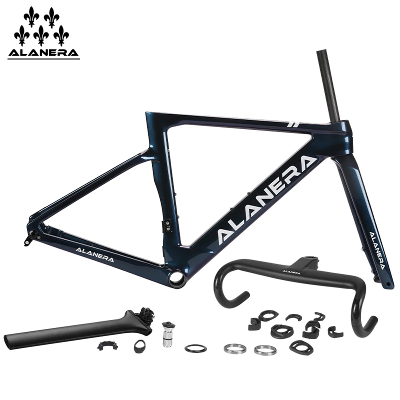 

Chameleon Sea Blue ALANERA carbon fiber bicycle frame, Windbreak road frame, disc brake Viking Warrior series GLOSS