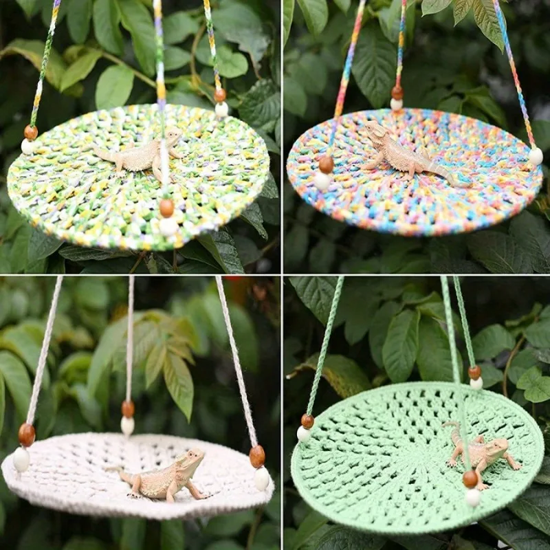 1PC Summer Lizard Bed Parrot Hammock Crawl Pet Cotton Nest Swing Hamster Chameleon Toy Small Animal Hanging Toy