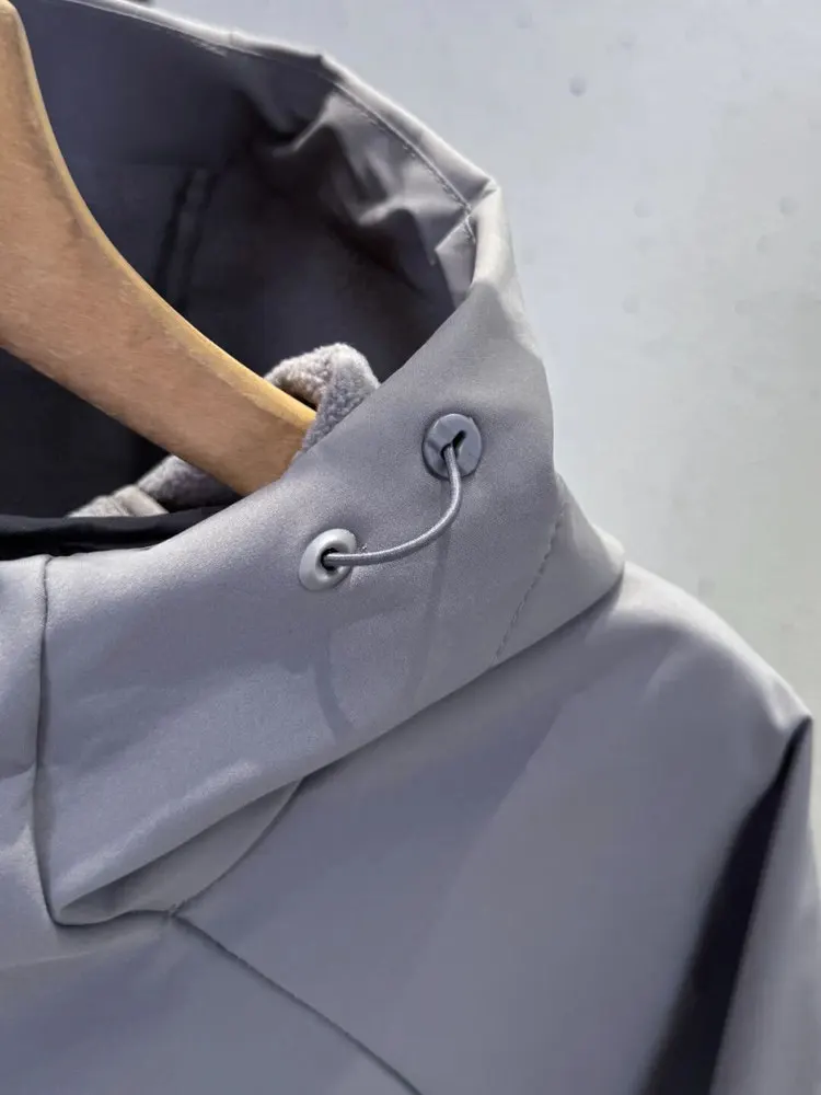 

Men's Outdoor Fce Lined Hooded Jaet Couple Sle Warm Soft ell Windbreaker Casual Long Sve Zipper Closure Coat