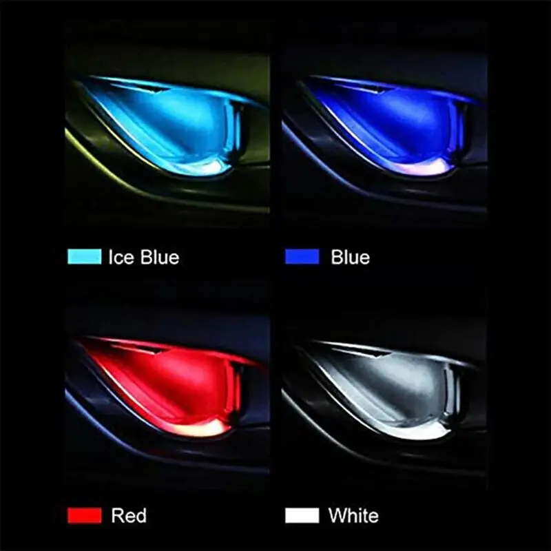 4 Buah Lampu LED Mini Lampu Hias Interior Lampu Sekitar Suasana Otomatis Produk Lampu Otomotif