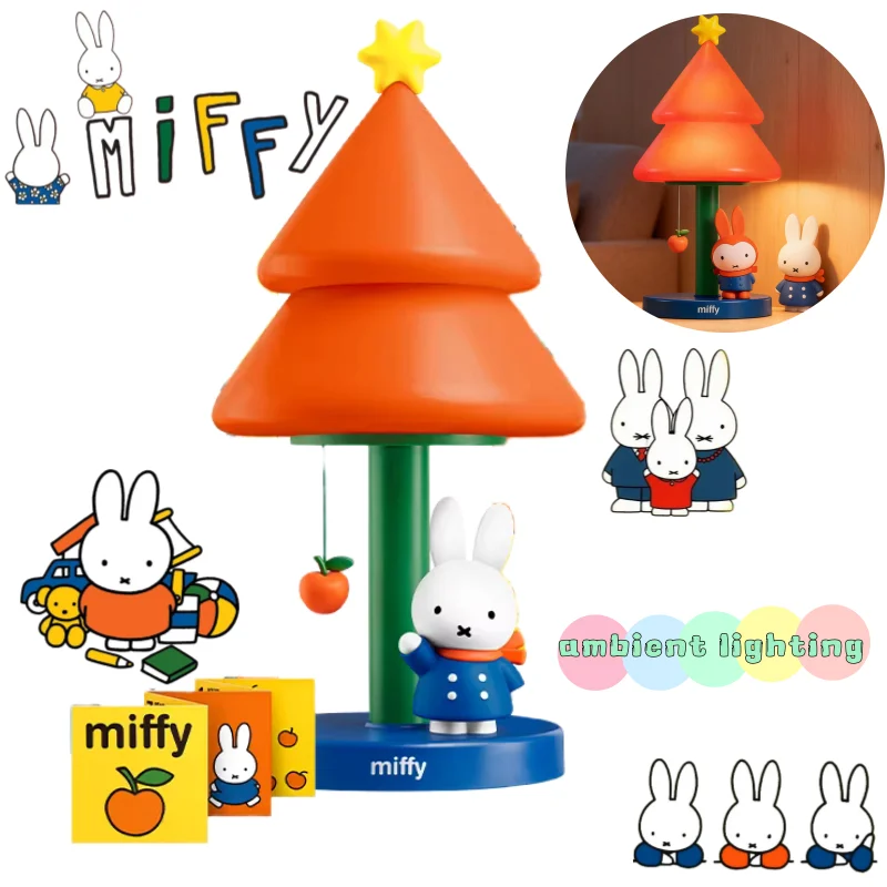 

New Miffy Cartoon Cute Figurine Model Kawaii Boy Girl Atmosphere Lamp Eye-protecting Small Night Light Room Decorative Ornament