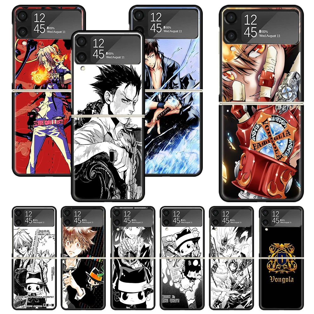 Katekyo Hitman Reborn Zflip4 Zflip5 Phone Case For Samsung Z Flip3 Flip4 Flip5 5G ZFlip 4 5 3 Cover Cellphone Shell Fundas