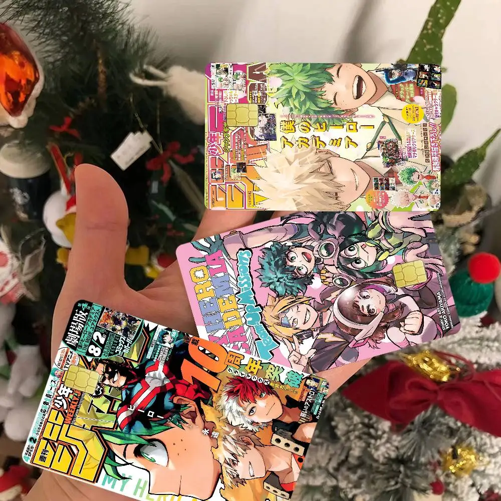 شريط لاصق من الجلد لبطاقة الخصم الائتمانية من أمين ماي هيرو أكاديميا كاميناري دنكي لحماية بطاقة الائتمان المخصصة لبطاقة الخصم