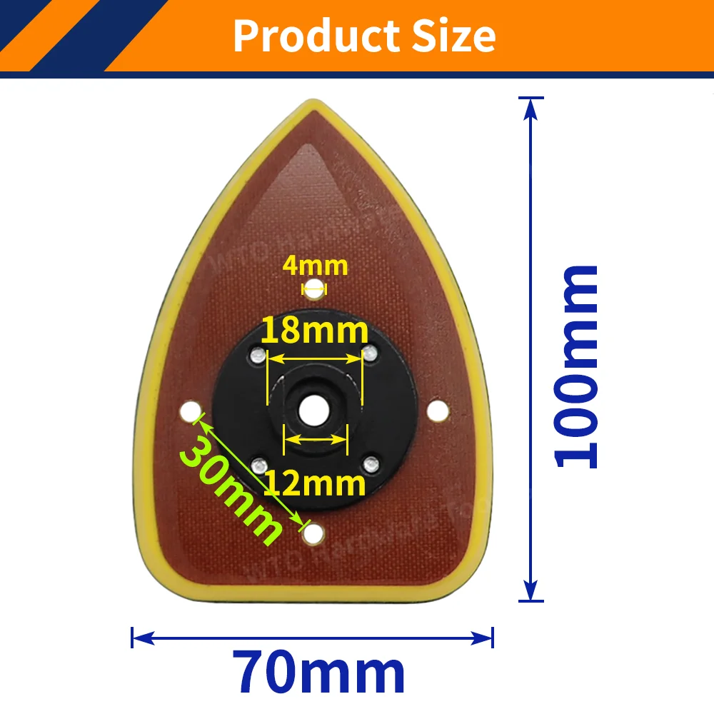 1PC 70*100mm Triangle Sanding Backup Pad with Iron Plate Sander Backing Pad, for Polishing Power Tools Accessories