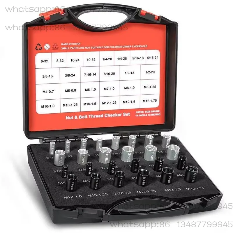 Nut and Bolt Thread Checker Male Gauge Male Inch Nut Checker