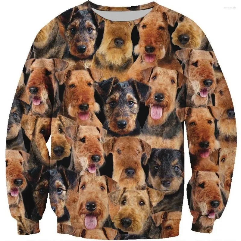 3D Print Dog Corgi Husky Hoodie Men Women Long Sleeved Round Neck Sweatshirt Spring Autumn Cat Pets Pattern Pullovers Clothes