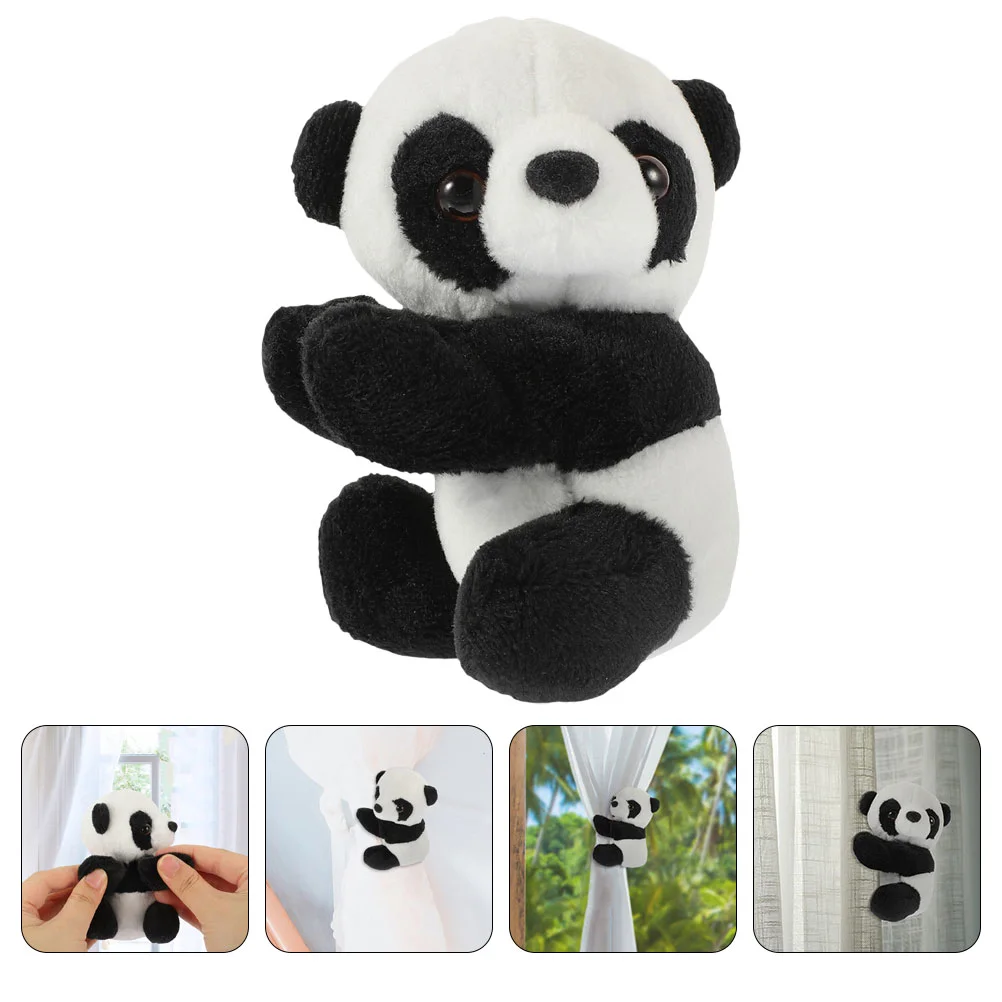 2pcs  Plush Panda Clip Decorative Panda Animal Clip Panda Memo Clip Plush Panda Note Clip for Home plush animal clip for memo