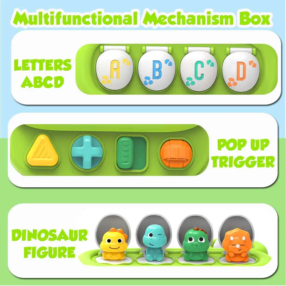 새로운 몬테소리 팝업 공룡 장난감 및 학습 상자 - 논리력과 운동 능력 향상, 어린이 생일 선물에 적합