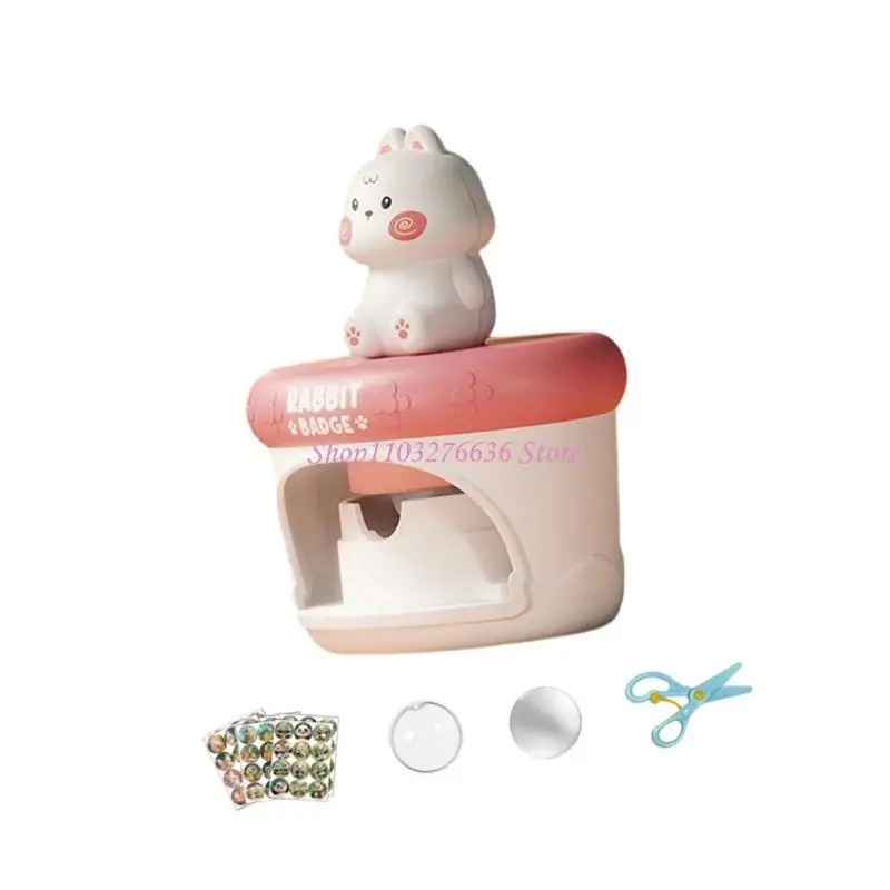 R6FD Children Bộ dụng cụ thủ công Badge Maker Safe Nhựa Huy hiệu Nhựa Máy đồ chơi cho trẻ