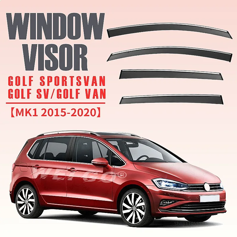 

For VW Golf Sportsvan SV 2015-2020 Car Window Visor Rain Sun Shade Awning Side Shield Accessories