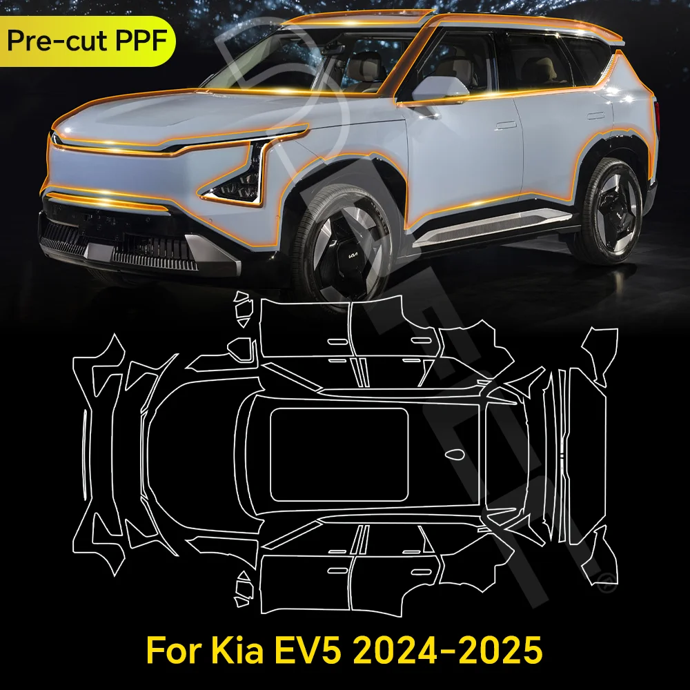 

For KIA EV5 2024 2025 TPU Paint Protection Film Clear Bra Pre-cut PPF Car Body Anti-Scratch Resistant Repairable Invisible Cover