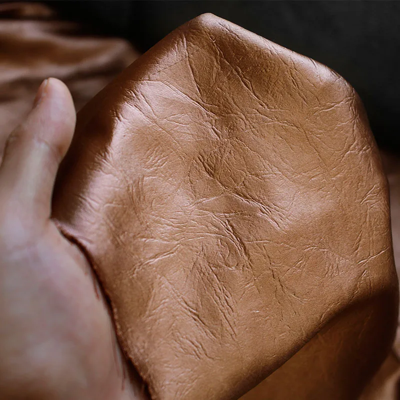 

Imitation Pu Leather Soft Oily Texture Retro Texture Fabric Creative High-end Top Pants Clothing Designer Fabric