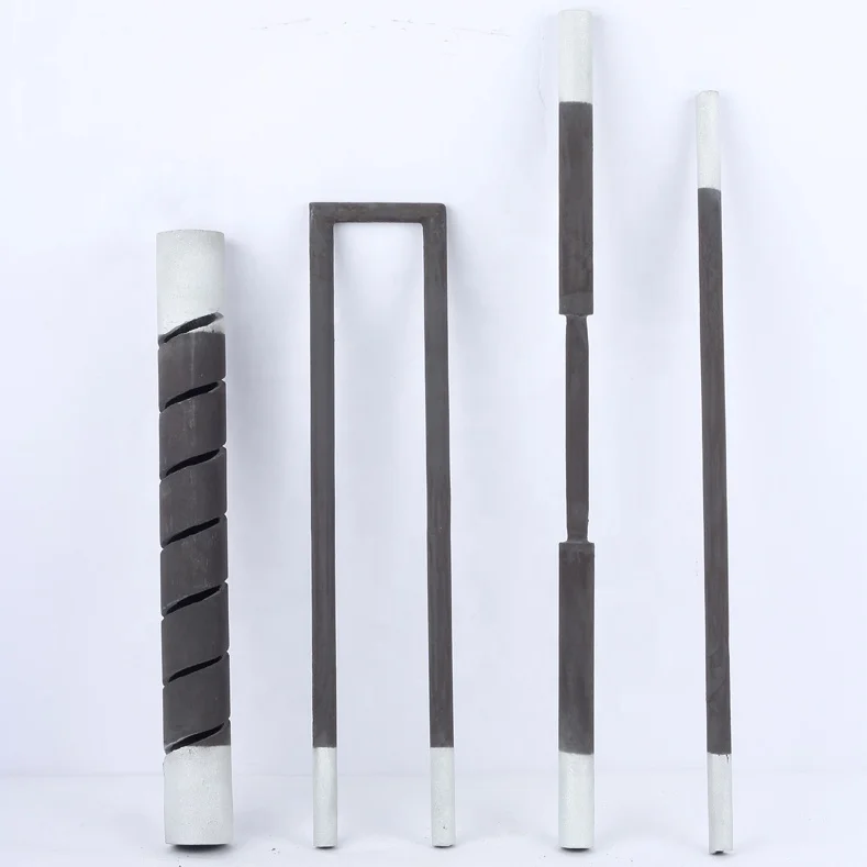 U W I High Temperature Spiral Rod Type Sic Heater Silicon Carbide Heating element for Furnace