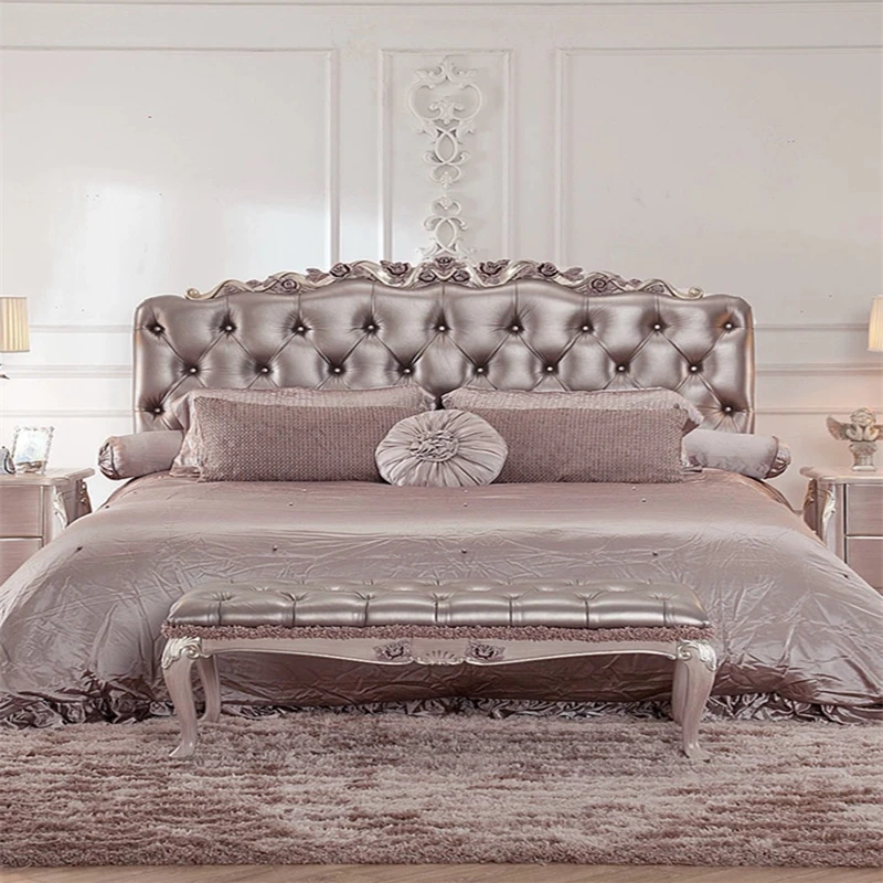 Modern Master Luxury Bed Nature Style Velvet Girl Double Queen Bed Frame Human Luxury Muebles Para Dormitorio Nordic Furniture