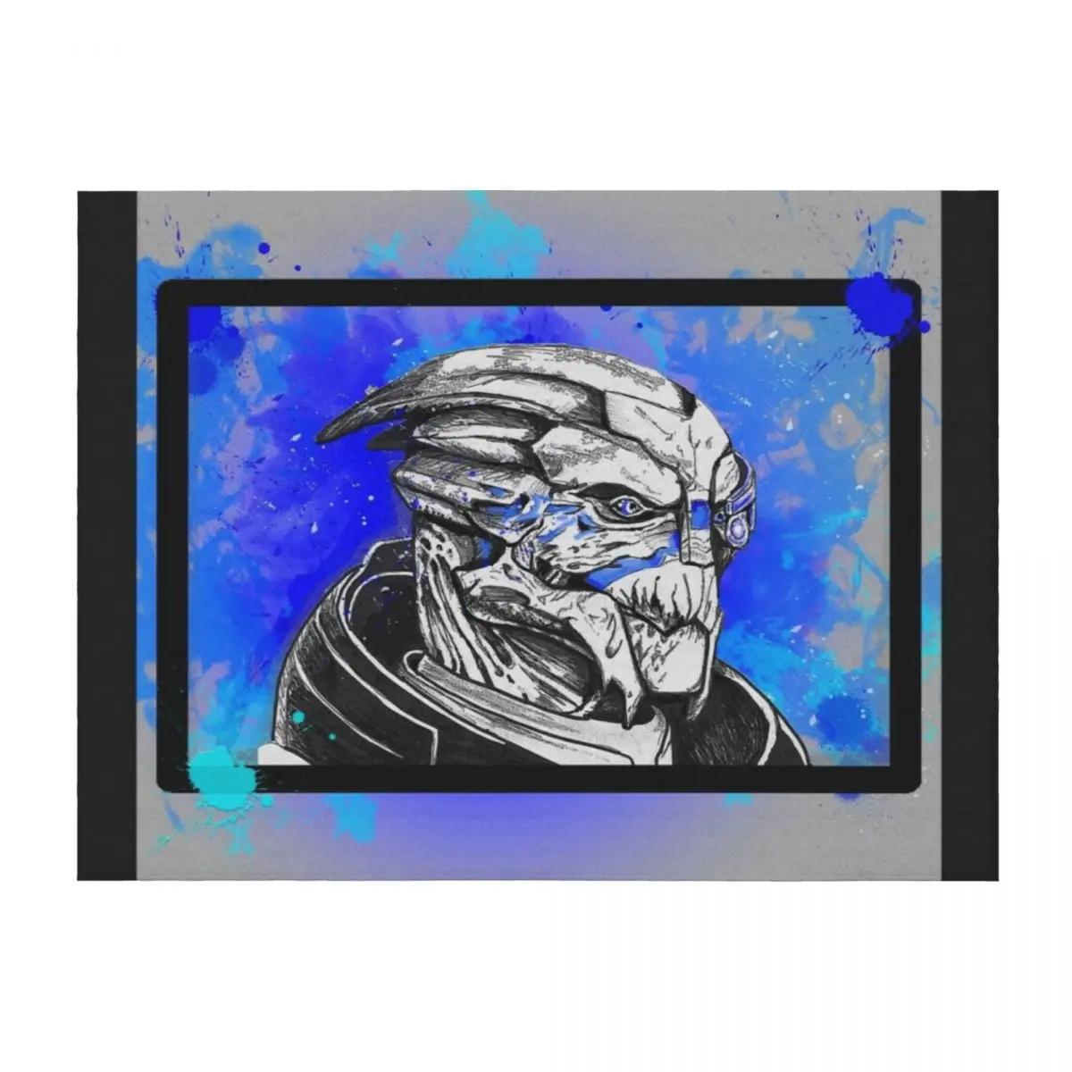 

Garrus Vakarian: Mass Effect (Blue) Throw Blanket Luxury Brand Hairys Weighted Sofas Blankets