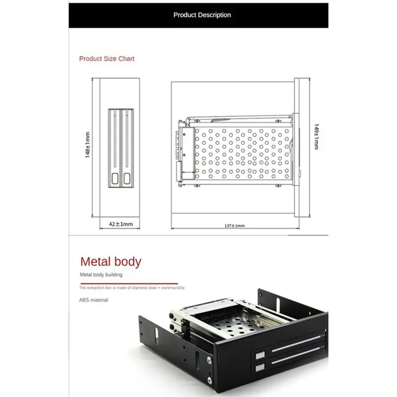 A64I  Dual Bay SATA2 Hard Drive HDD & SSD Tray Internal Mobile Rack Enclosure Docking Station Hot Swap Bracket,HD520