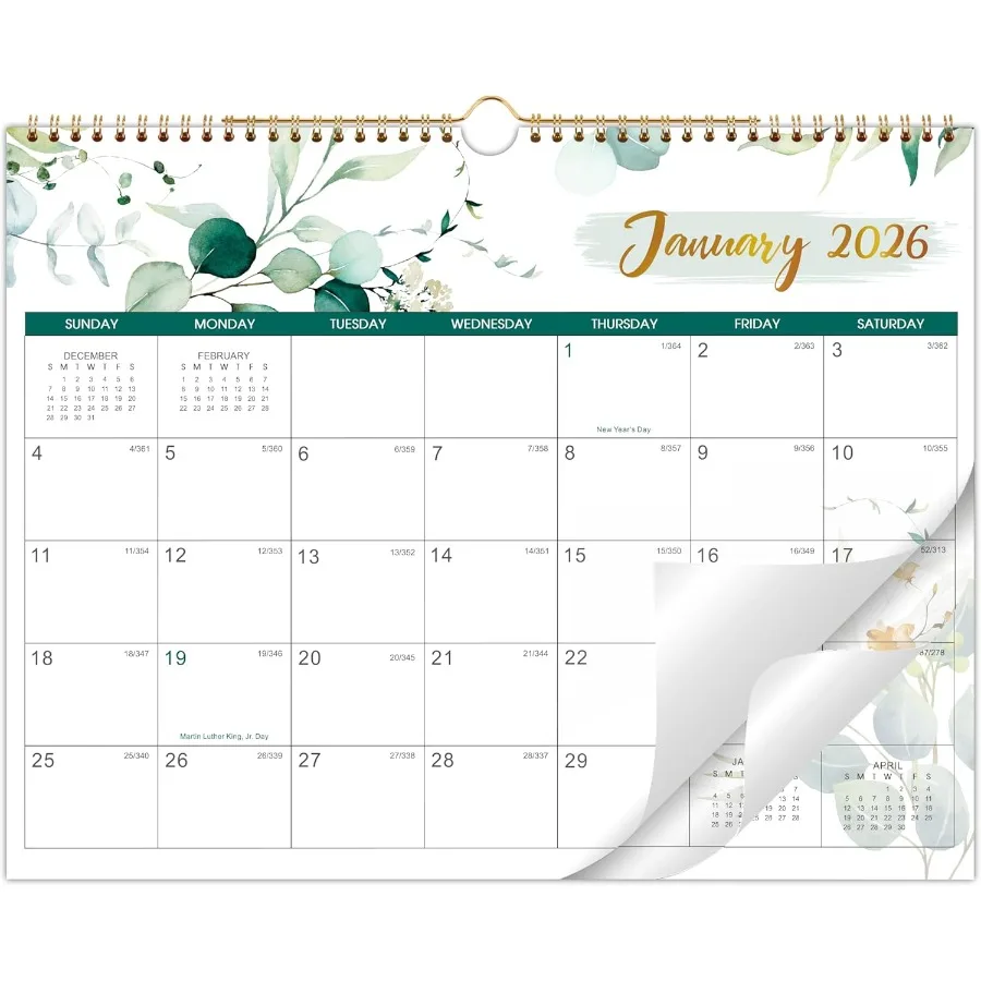 

Настенный календарь на 2026–2027 — января 2026 г. — декабрь 2027 Календарь на 2026–2027 Календарь на 2026 14,8 x 11,4 дюйма с большими блоками Space T