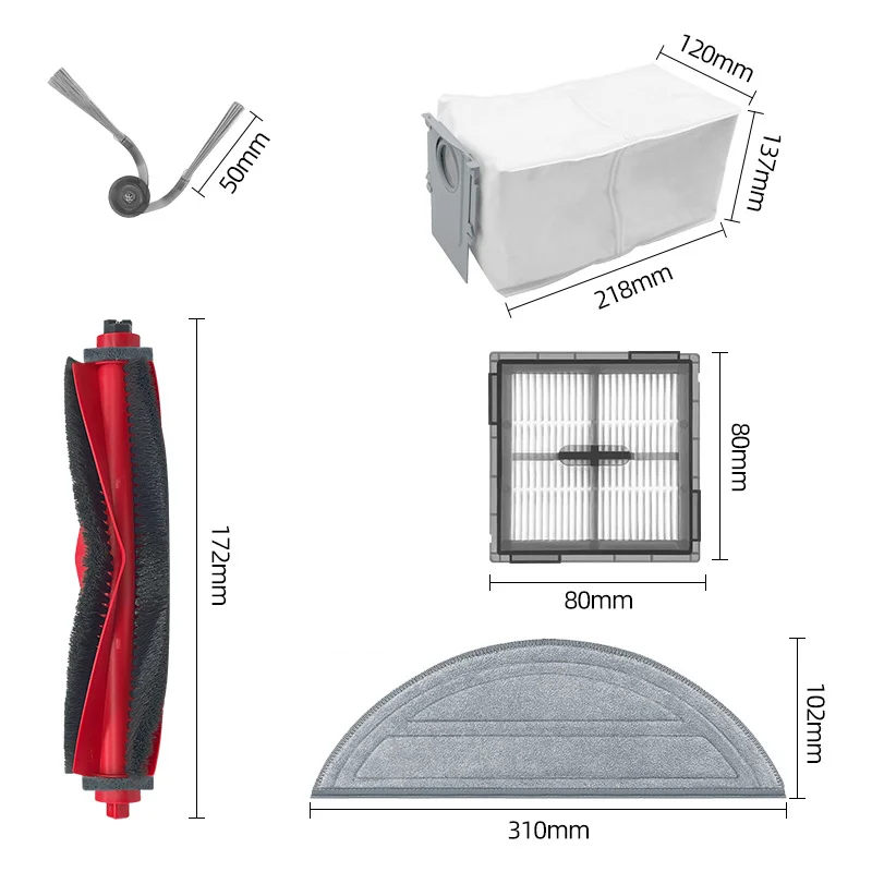 Zubehör für (Roborock Q10 S5 / Q10 VF / Q10V / S8 Pro / S8 Pro Plus) Staubsaugerteile Hauptseitenbürste Hepa-Filter Mops – Detail 1