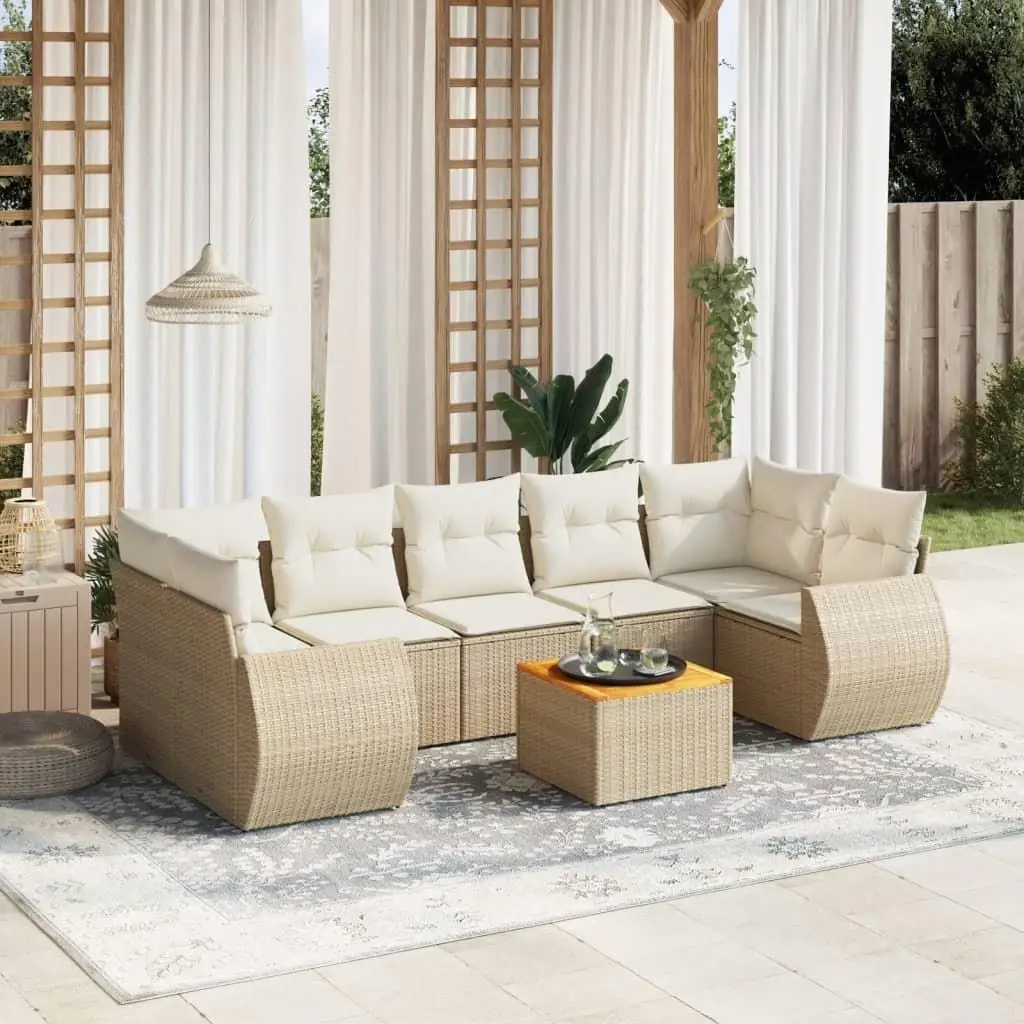 

Beige Cream White Garden Sofa Set Outdoor Patio Furniture Modern Lounge Seating