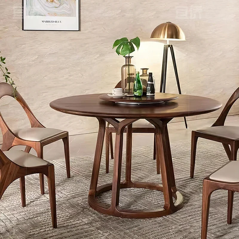 Wood Round Dining Table Apartment Newclassic Restaurant Organizer Coffee Table Outdoor Luxury Mesas De Comedor Home Furniture