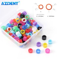 AZDENT 100Pcs/Box Dental Color Code Ring Silicone Identification Circle Orthodontic Instrument Dentistry Material Autoclavable