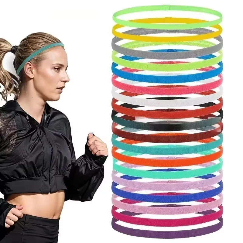 

1/3/6pcs Yoga Hair Bands Candy Color Women Men Sports Headband Girls Sport Anti-Slip Elastic Rubber Sweatband Football Running